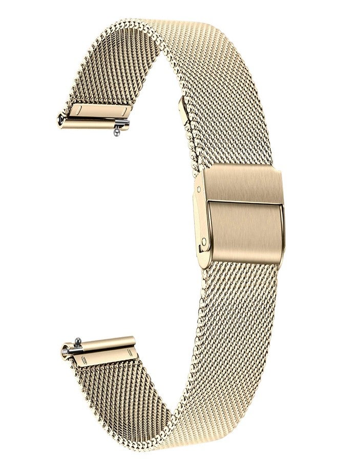 TRUMiRR Band for Garmin Vivomove HR/Venu Sq 2, 20mm Mesh Stainless Steel Watchband Bright Gold Strap for Garmin Vivoactive 6 5 3 / Vivomove 3 Luxe Style/Venu Sq/Venu 2 Plus - Image 2