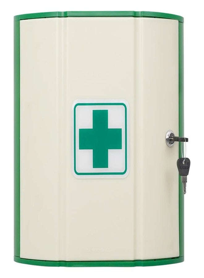 ALKOSIGN Wall Mount Plastic First Aid Box, Emergency Medical Box, First Aid Kit, Medicine Organizer with Lock for Home, Medicine Cabinet, Housing Society, Office, School, Colleg.