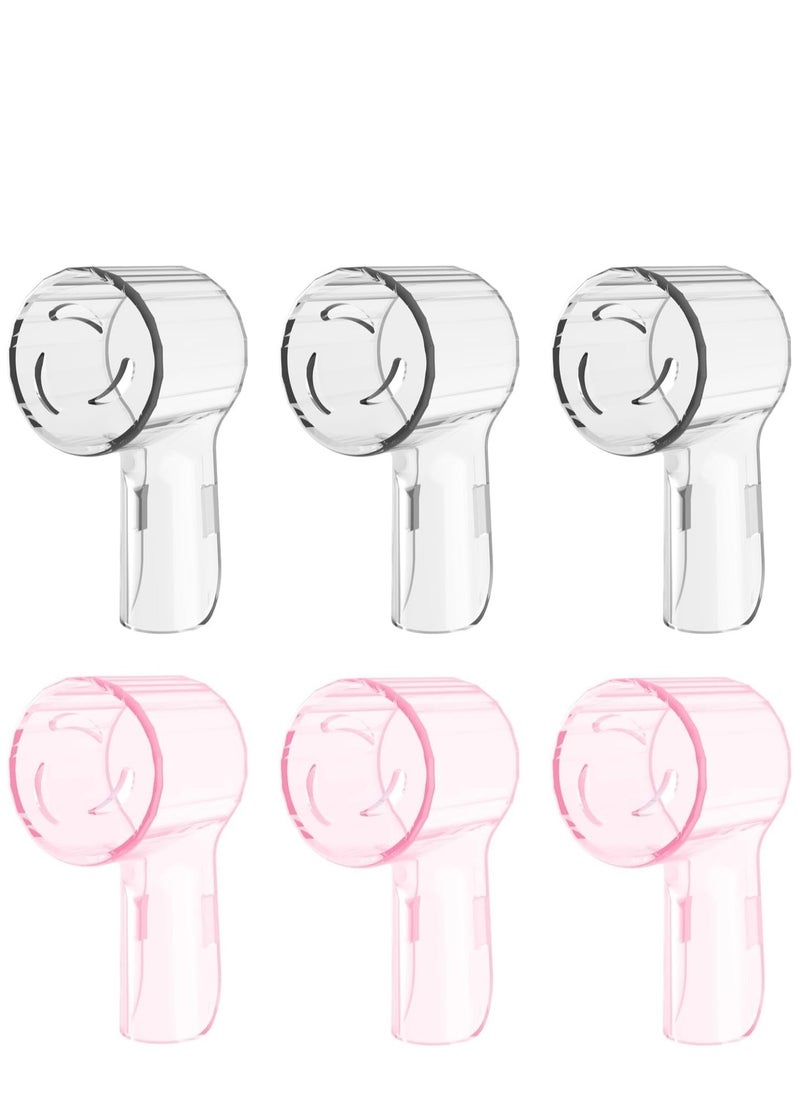 SYOSI 6 Pack Toothbrush Dustproof Cover Compatible with Ultimate Clean Gentle Care Replacment Heads and iO Series 3 4 5 6 7 7G 8 9 Electric Toothbrush, (Transparent+Rose)  - Image 1