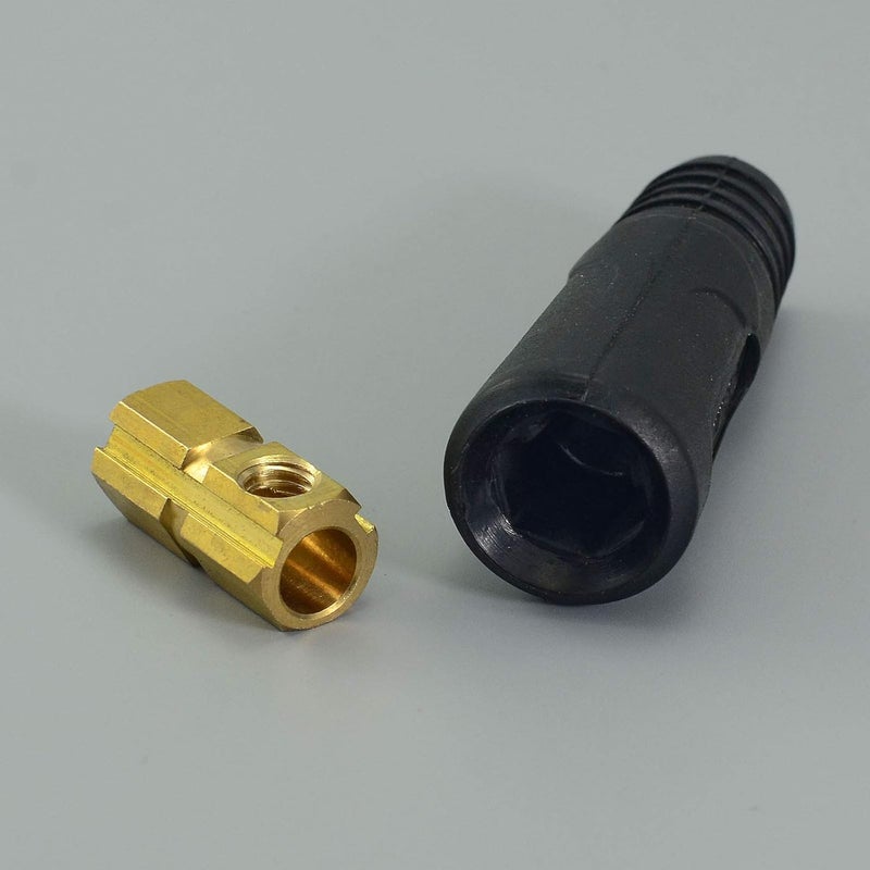 RIVERWELD TIG Welding Cable Panel Connector Socket EDKL10-25 200Amp with Black Color Dinse-Style Quick Fitting Pack of 2 - Image 4
