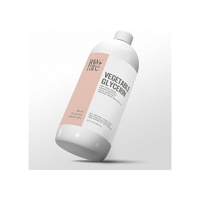 Vegetable Glycerin/Glycerine Quart (32 fl. oz.), Natural Pure USP Food Grade/Cosmetic Grade, for Skin, Hair, Crafts, Soap Base Oil - Kosher, Halal and Pharmaceutical for by Raw Plus Rare