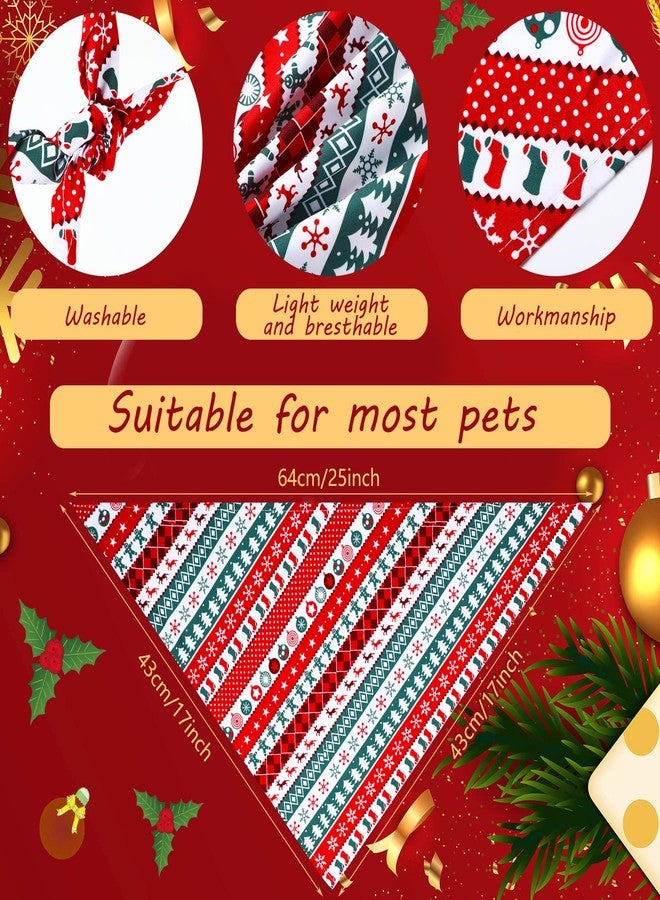 Weewooday 12 Pieces Christmas Dog Bandana Triangle Bandana Triangle Scarf Bibs Kerchief with Christmas Styles for Pet Costume Accessories Decoration(Santa and Sock Patterns) - Image 2