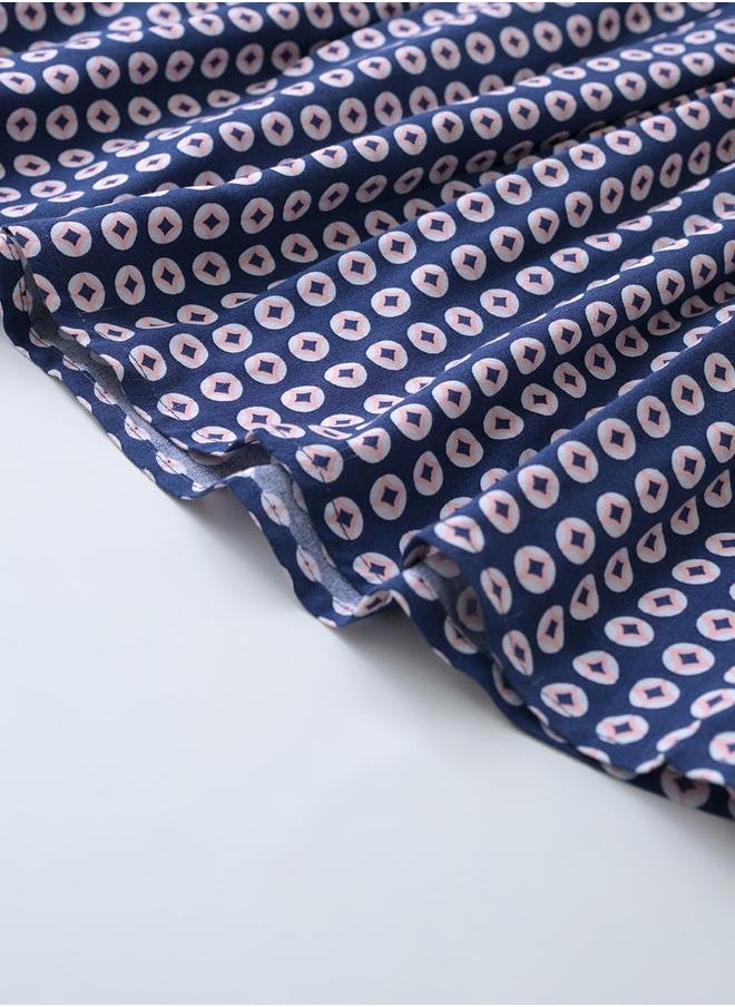 بيلا مودا فستان بيلا مودا بطبعة شاملة بقصة واسعة - Image 5