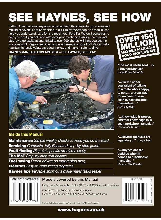 Ford Ka (96 - 08) Haynes Repair Manual  - Image 1