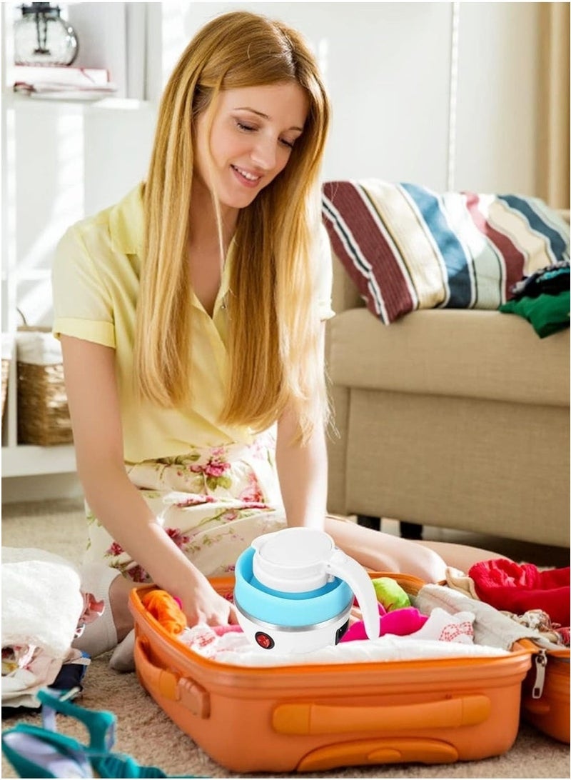 دينكس Mini Retractable Foldable Electric Kettle – Portable Silicone Travel Kettle with Collapsible Design, 600ml Capacity, Fast Boil, Food-Grade Material, Lightweight & Compact – Ideal for Outdoor Use - Image 2