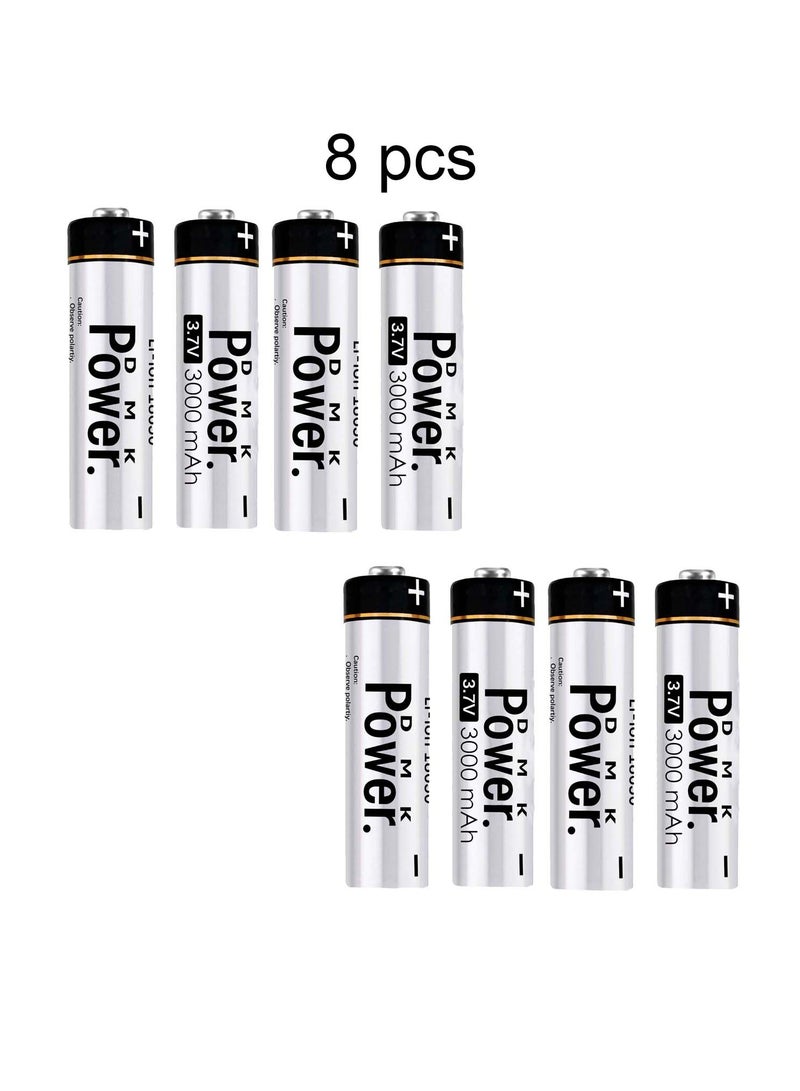 DMK Power DMK Power 8pcs Rechargeable Button Top Li-on Battery 18650 3.7V 3000MAH Battery Compatible with Electric Tools Toys LED Flashlights Torch and Etc - Image 1