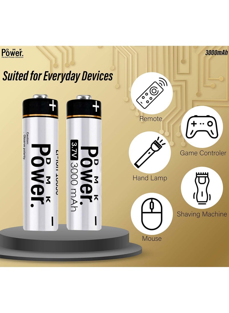 DMK Power DMK Power 8pcs Rechargeable Button Top Li-on Battery 18650 3.7V 3000MAH Battery Compatible with Electric Tools Toys LED Flashlights Torch and Etc - Image 4