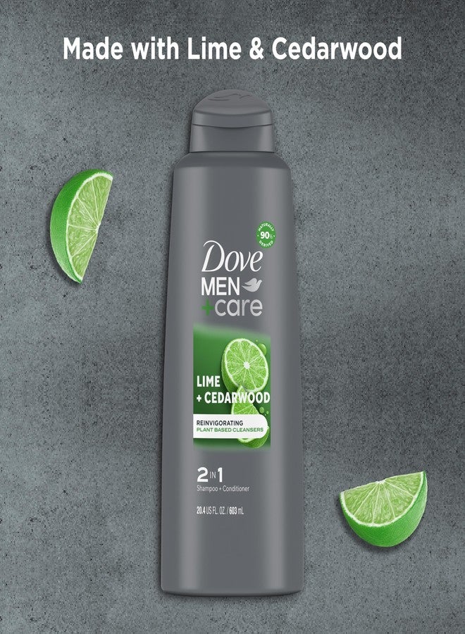 DOVE MEN + CARE Men 2 in 1 Shampoo and Conditioner Lime + Cedarwood For Healthy-Looking Hair Naturally Derived Plant Based Cleansers 20.4 OZ - Image 5