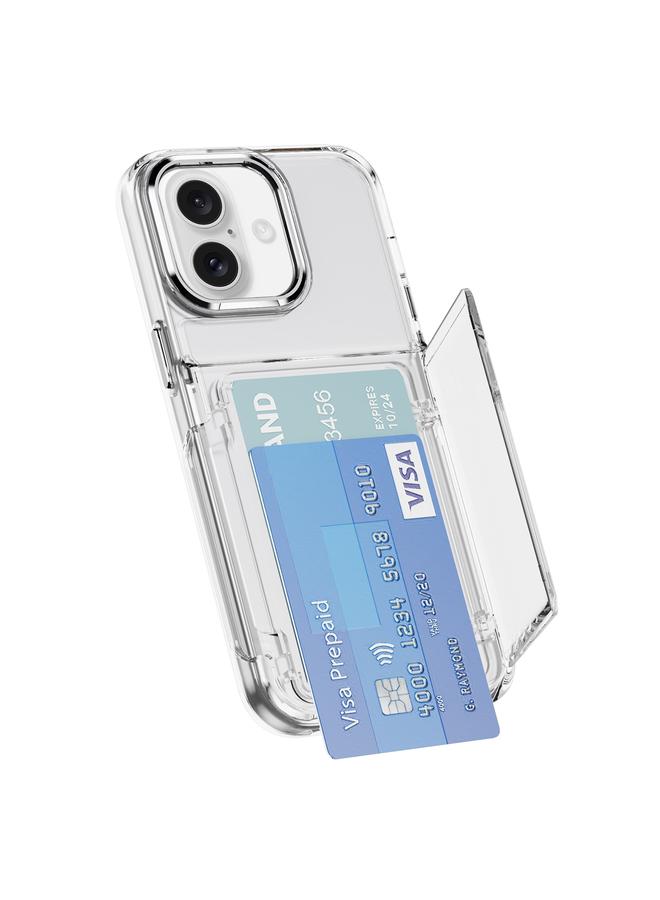 S-TOP Case For iPhone 16 Card Holder Acrylic Hybrid TPU Phone Case - Image 1