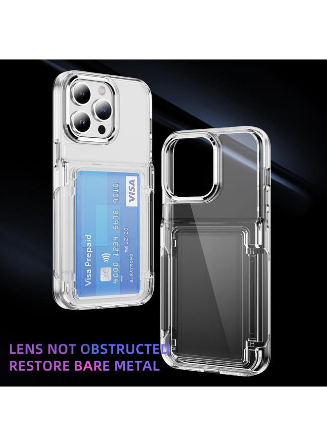 S-TOP Case For iPhone 16 Card Holder Acrylic Hybrid TPU Phone Case - Image 2