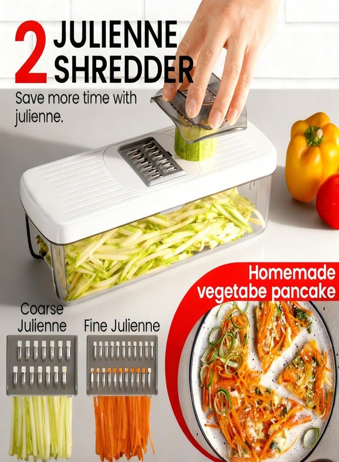 Badelite Vegetable Chopper Mandoline Slicer 8-in-1 with Container, 8 Blades for Onion, Veggie & Fruit, Easy Food Slicer Dicer Cutter, Kitchen Gadgets & Essentials - Image 4