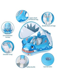 SwimBoBo Inflatable Baby Swim Float with Sun Canopy Baby Inflatable Swimming Ring with Adjustable Sun Shade Baby Inflatable Swimming Floats Pool Float for Toddlers (Shark)  - Image 5
