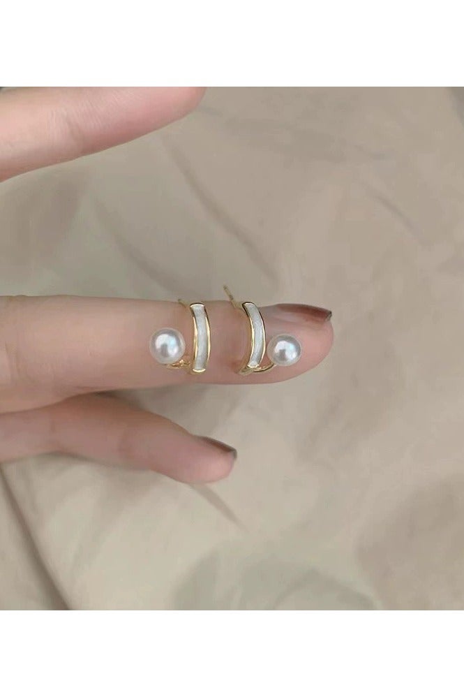 Goolsky Elegant Pearl Stud Earrings for Women | Dainty Minimalist Design | Lightweight Luxury Fashion Jewelry  - Image 4