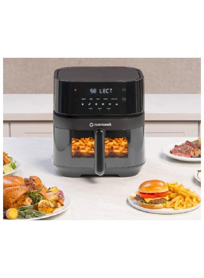 nutricook Digital Air Fryer 3, 5.7L Capacity, 6 Presets function, Air Fry, Roast, Bake, Dehydrate & Reheat, 2 Years Warranty 5.7 L 1700 W NC-AF357V Black - Image 2