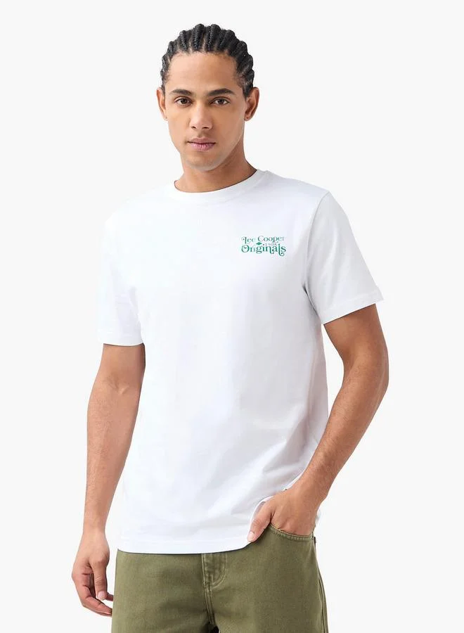 لي كوبر تيشيرت بياقة ضيقة وطبعات جرافيك وأكمام قصيرة من لي كوبر