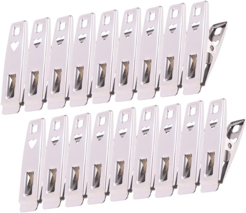 klarako 40pcs Multipurpose Towel Hanger / and Hollow Multifunctional Laundry Socks Indoor Clips Stainless Duty Pants Clothes Quilt Steel Food Clothing Metal Clamps Home Drying Sealing - Image 1