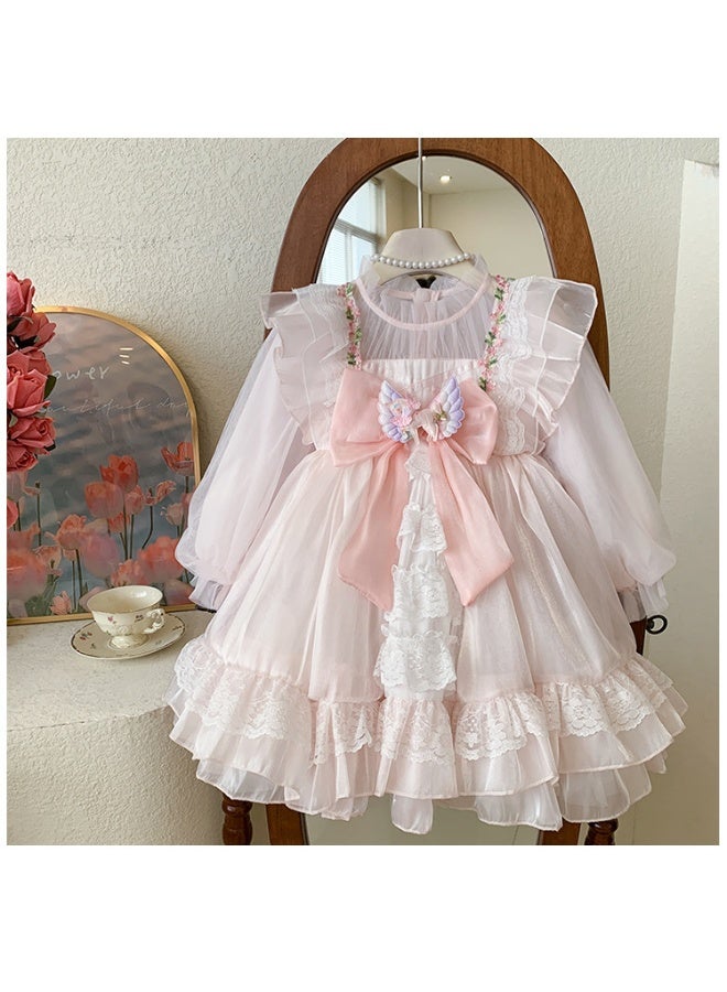 Girls' Spring and Autumn  Western Style Super Nice Unicorn Puffy Mesh Princess Dress - Image 3