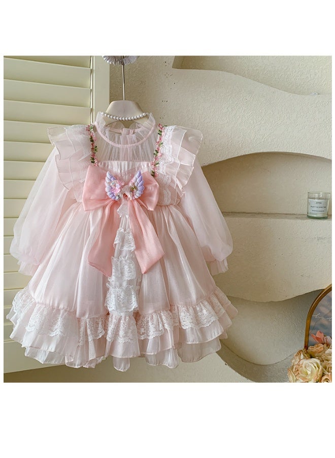 Girls' Spring and Autumn  Western Style Super Nice Unicorn Puffy Mesh Princess Dress - Image 1