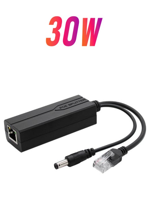 Gigabit PoE Splitter 12V 2A Output with IEEE 802.3(AF/AT) Standard Compliant 10,100,1000Mbps 5.5x2.1mm DC Plug Cable POE Splitter Adapter for Security Camera CCTV Surveillance