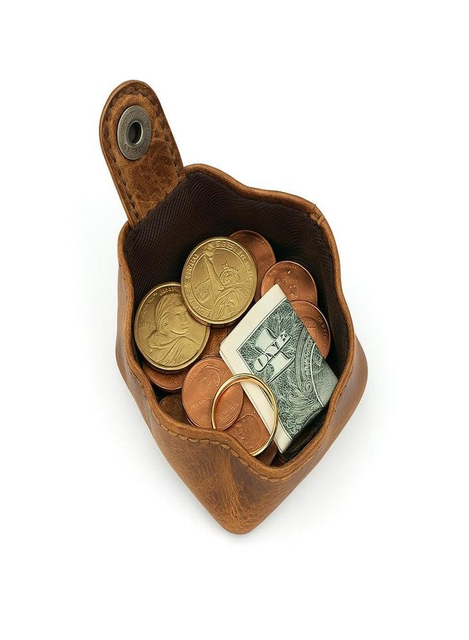 LEATHER TOWN Leather Coin Pouch - Compact Change Holder and Mini Pocket Wallet for Men & Women (Antique Brown) - Image 4