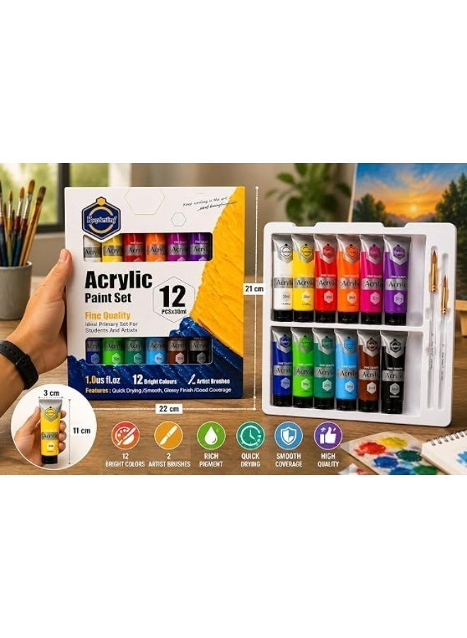 Keep Smiling Acrylic Paint Set 30ml Set of 12 - Image 5