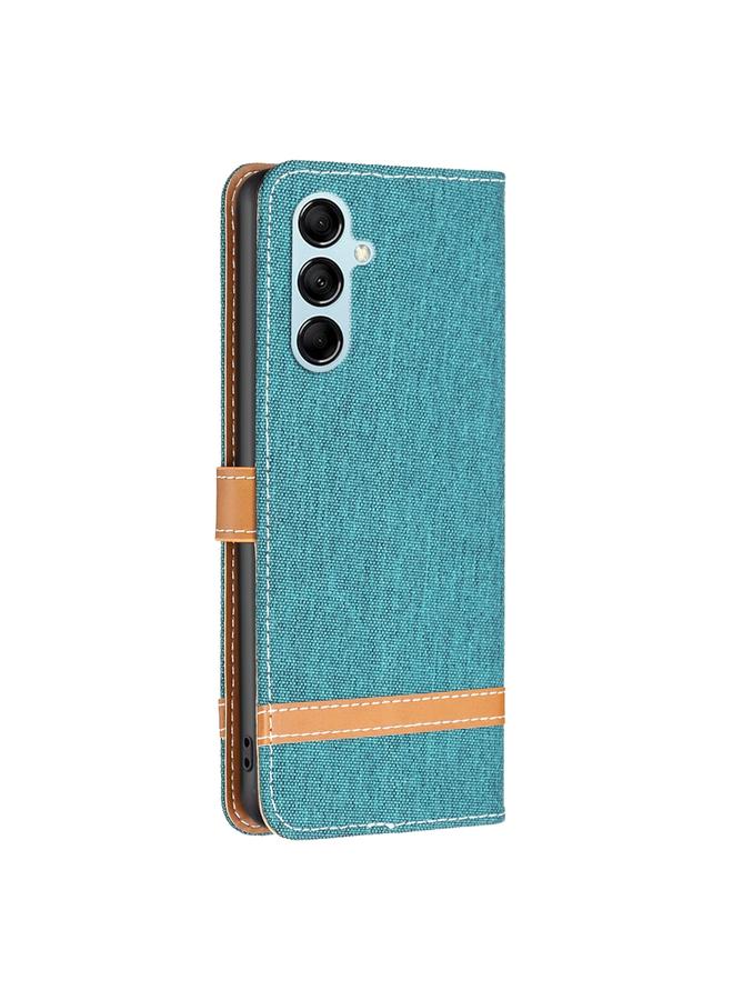 S-TOP Case For Samsung Galaxy M14 5G Color Block Denim Texture Leather Phone Case - Image 3
