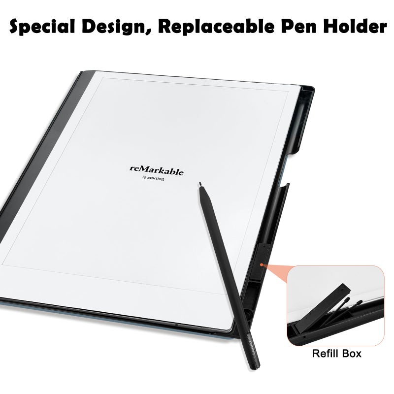 Aippdo Case for Remarkable 2 Paper Tablet 10.3" 2020 Released,Lightweight and Hard Back Shell Protective Book Folio Cover with Built-in Pen Holder,Comes with Remarkable 2 Pen Tips. - Image 3