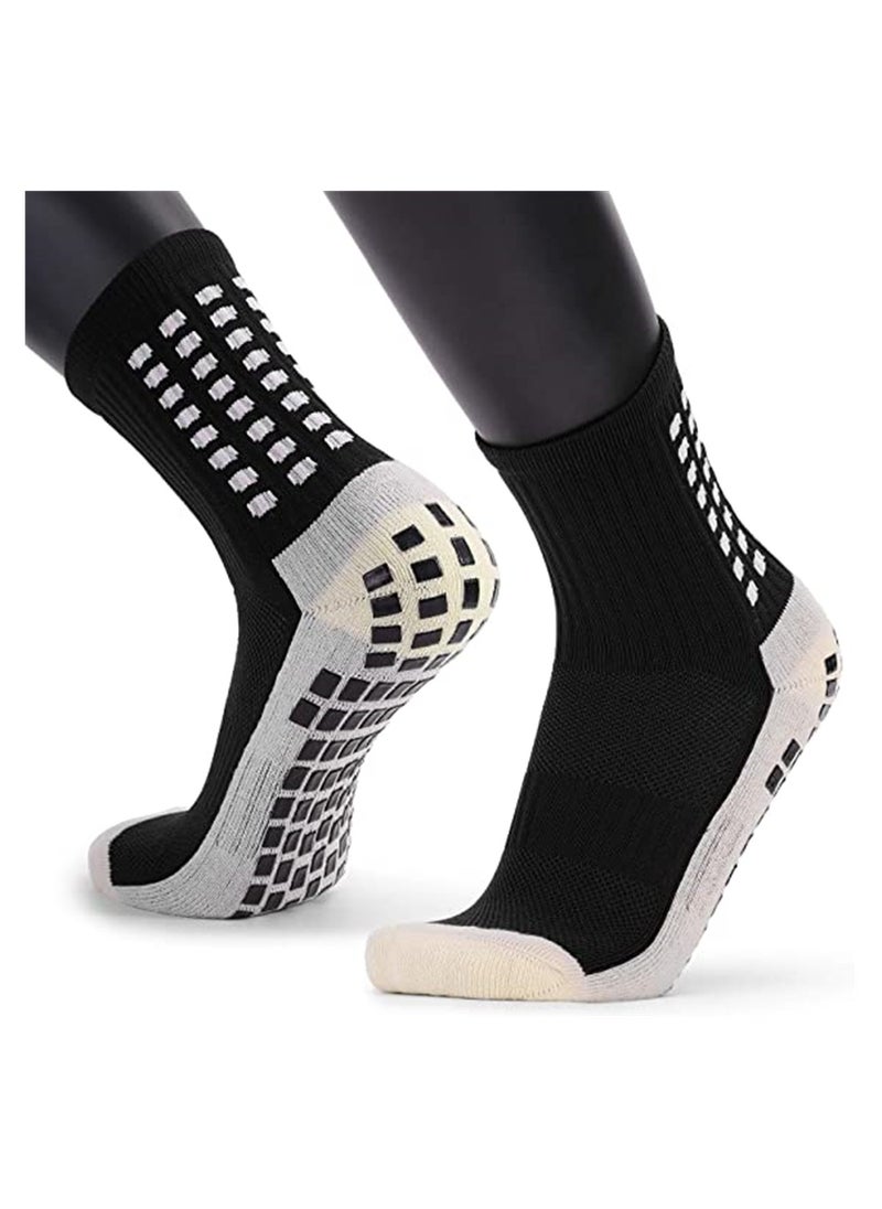 Generic - ELECDON 2 Pcs Uni Non Slip Sport Soccer Socks, Breathable Comfortable Athletic Football Basketball Hockey Sports Grip Socks with Rubber Dots for Men and Women - Image 1