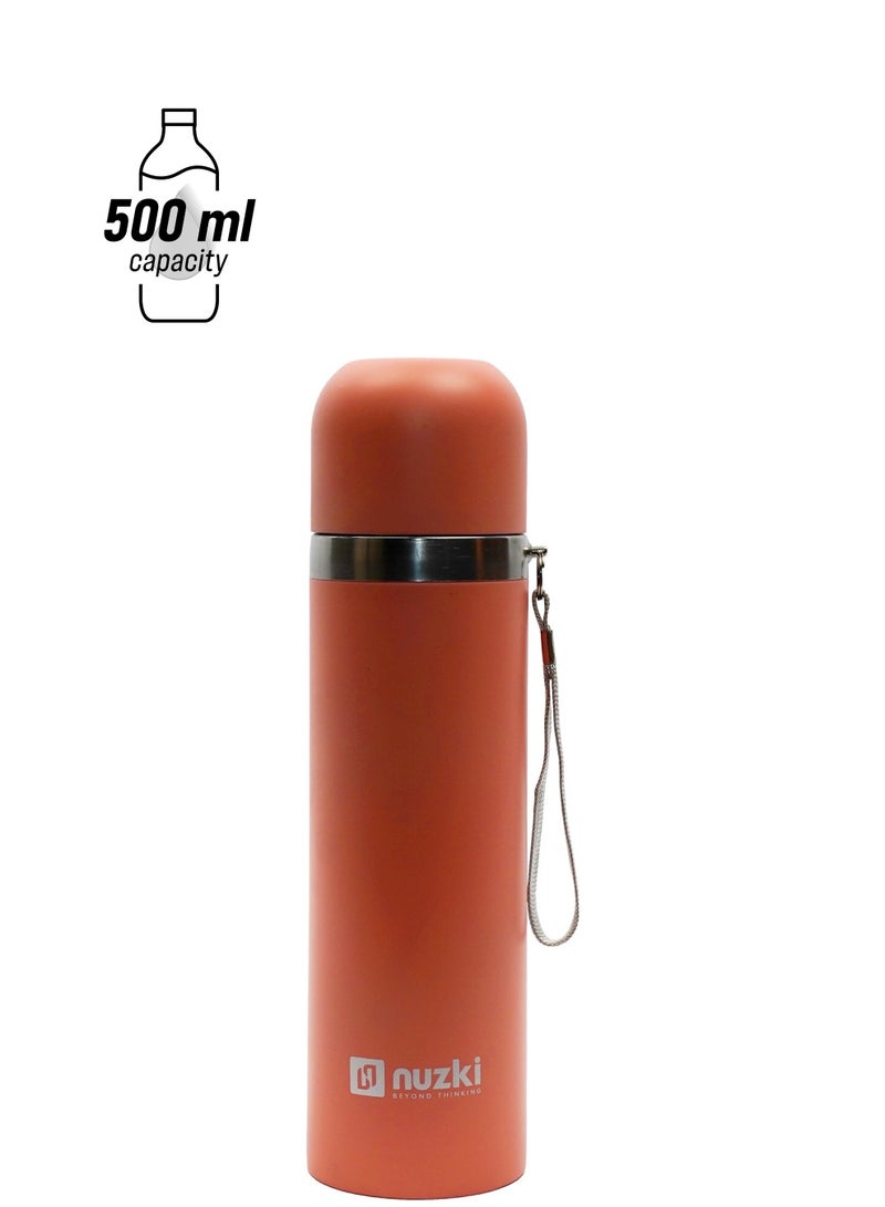 nuzki STEEL – Water bottle(500ml )Steel Vacuum Insulated Flask, Leak-proof, BPA-free Double Walled Thermal Mug for Coffee for Hot or Cold Drink  - Image 1
