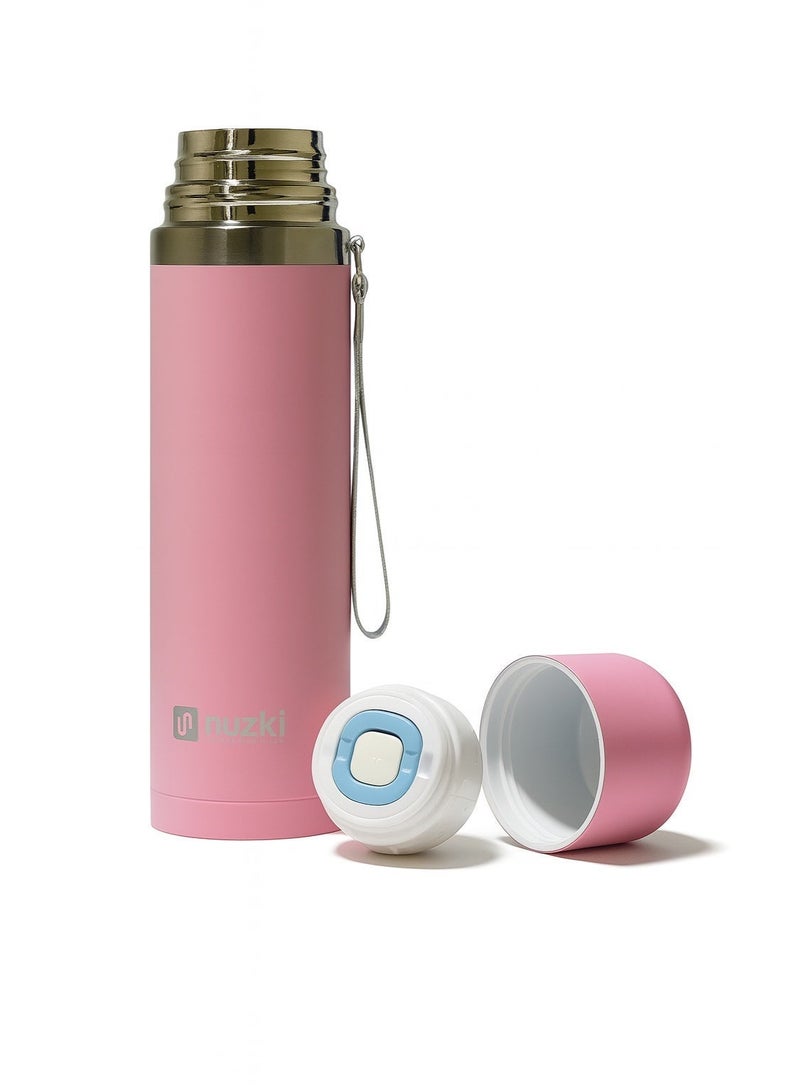 nuzki STEEL – Water bottle(500ml )Steel Vacuum Insulated Flask, Leak-proof, BPA-free Double Walled Thermal Mug for Coffee for Hot or Cold Drink - Image 1