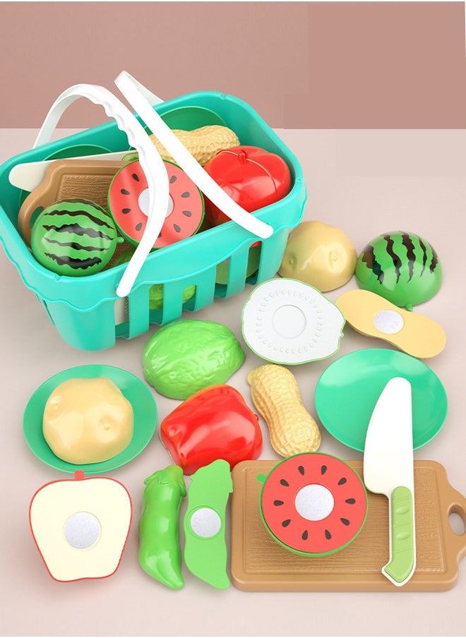 Al Aoyama Children Kitchen Toys Set Cookware Kitchen Toys Simulated Fruits Cutting Toys Cooking Accessories for Kids Girls boys Gift 