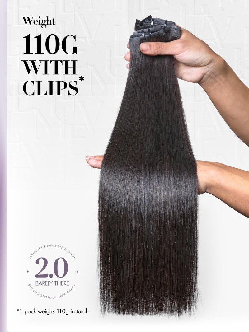 LUVME Invisible Silky Straight Clip in Hair Extensions Real Human Hair for Women, 16 Inch 110g 6Pcs, Remy Hair Clip Ins, Invisible Clip Ins for Daily Wear & Special Occasions - Image 3