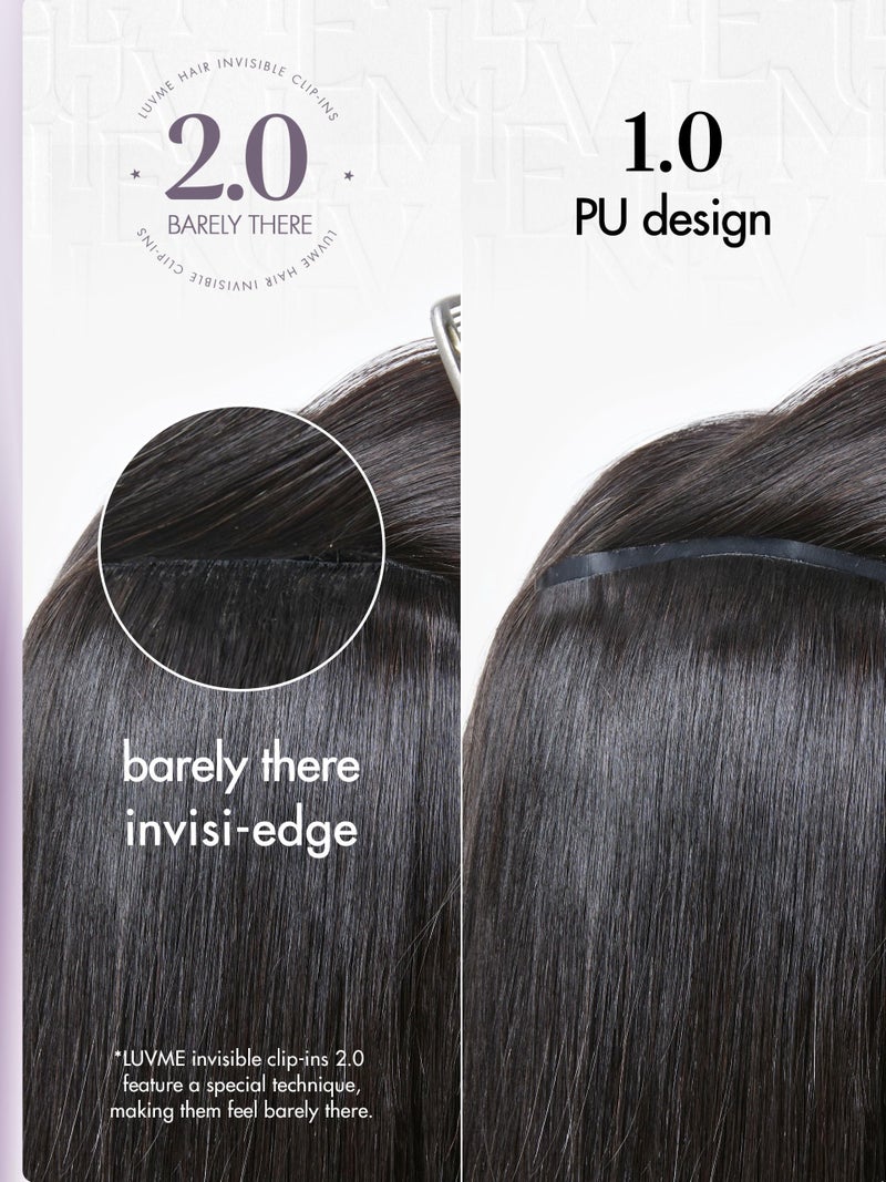 LUVME Invisible Silky Straight Clip in Hair Extensions Real Human Hair for Women, 16 Inch 110g 6Pcs, Remy Hair Clip Ins, Invisible Clip Ins for Daily Wear & Special Occasions - Image 4