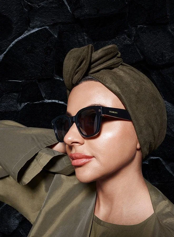 30 سندايز نظارات شمسية نسائية كانيون مربعة بحماية  أسود رمادي