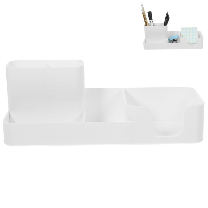 White Multifunctional Desk Organizer with Compartments - Image 2