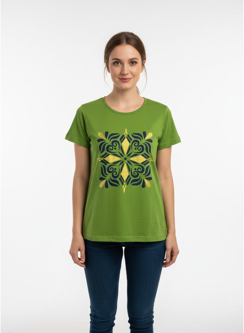 general Ladies T-shirt Blue Trend SS TA-AB21WNXTSNM040 - Image 1