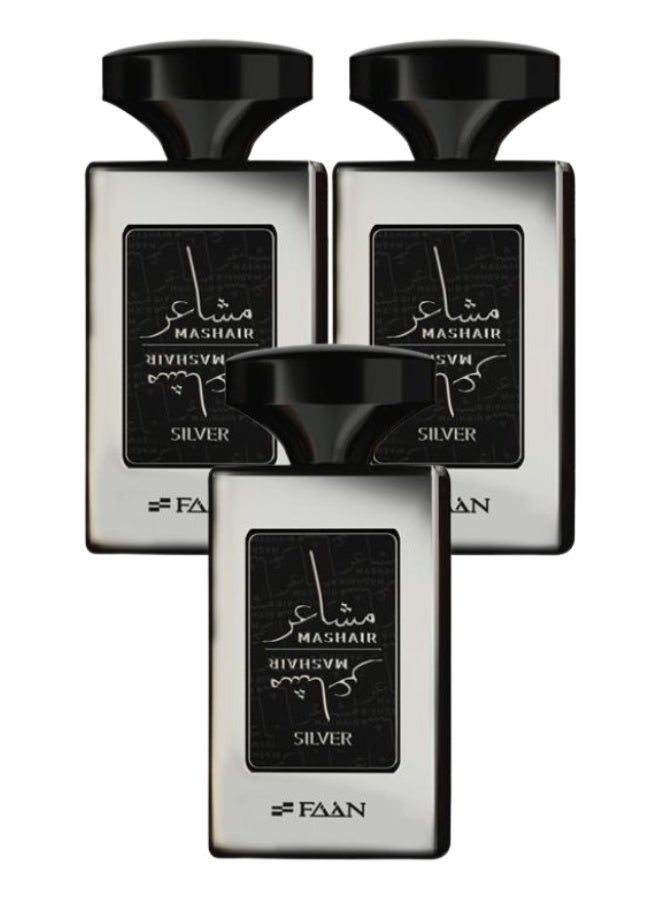 Mashaer 3 Pieces Mashair Silver Perfume 100ML - Image 2