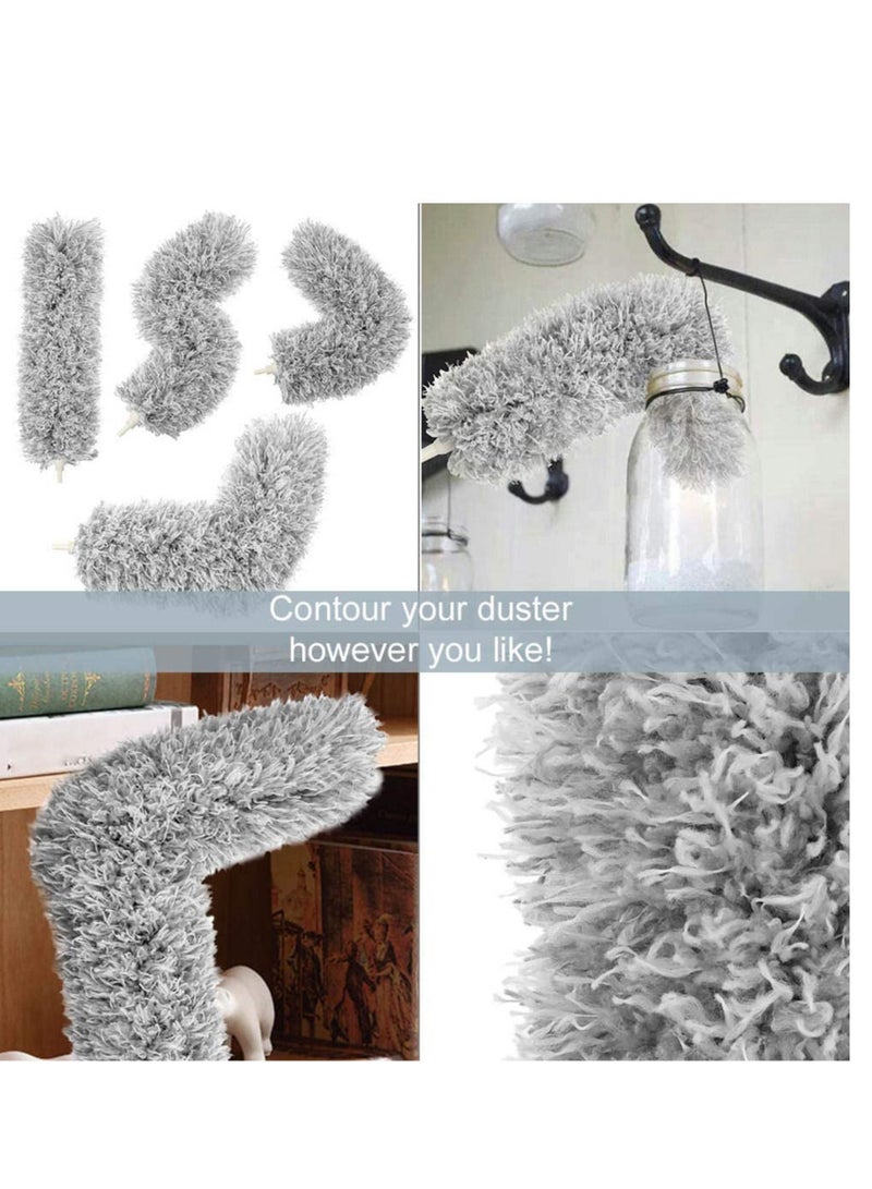 Ceiling Fan Duster with Stainless Steel extension Long Extendable Pole Washable Bendable Dusters for Cleaning, High Cobweb Wall Dusting Wet, Interior Roof - Image 5