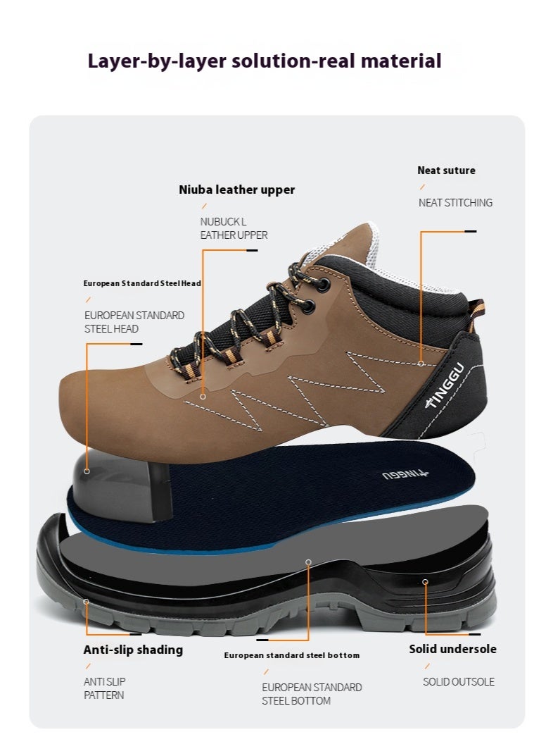 أحذية رجالية ذات أصابع فولاذية وخفيفة الوزن وآمنة ومريحة ومقاومة للثقب وأحذية عمل غير قابلة للتدمير وأحذية رياضية أنيقة. - Image 3