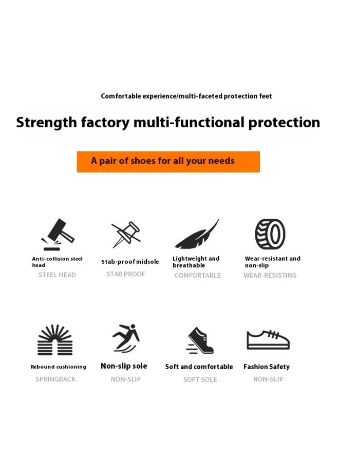 أحذية رجالية ذات أصابع فولاذية وخفيفة الوزن وآمنة ومريحة ومقاومة للثقب وأحذية عمل غير قابلة للتدمير وأحذية رياضية أنيقة. - Image 5