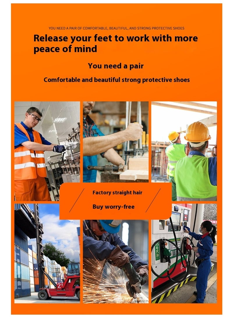 أحذية رجالية ذات أصابع فولاذية وخفيفة الوزن وآمنة ومريحة ومقاومة للثقب وأحذية عمل غير قابلة للتدمير وأحذية رياضية أنيقة. - Image 4