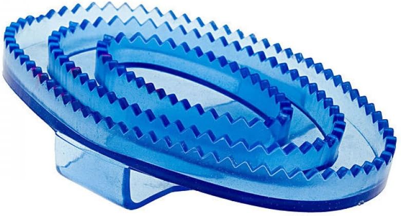HORZE Flexible Rubber Curry Comb Large  Blue  One Size - Image 1
