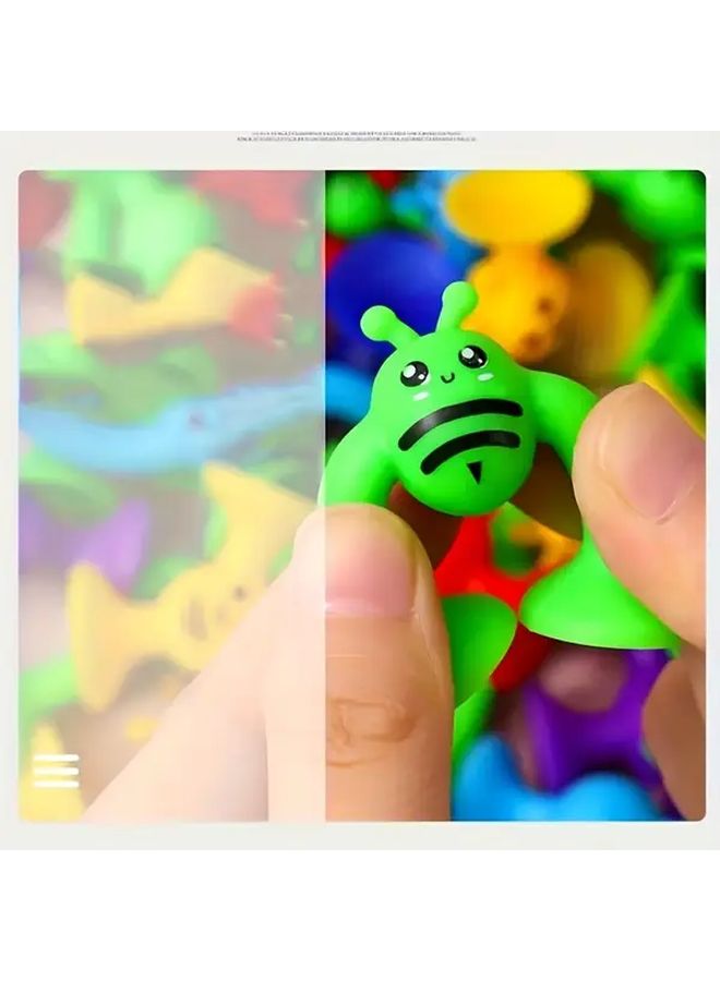 كتيبة النحل الصغير مكعبات ملونة متعددة الألوان 24 قطعة بأكواب شفط ألعاب حسية تعليمية للأطفال من عمر 3 سنوات - Image 4