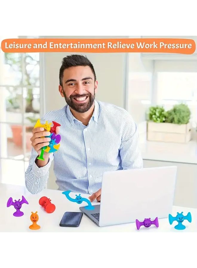 كتيبة النحل الصغير مكعبات ملونة متعددة الألوان 24 قطعة بأكواب شفط ألعاب حسية تعليمية للأطفال من عمر 3 سنوات - Image 2