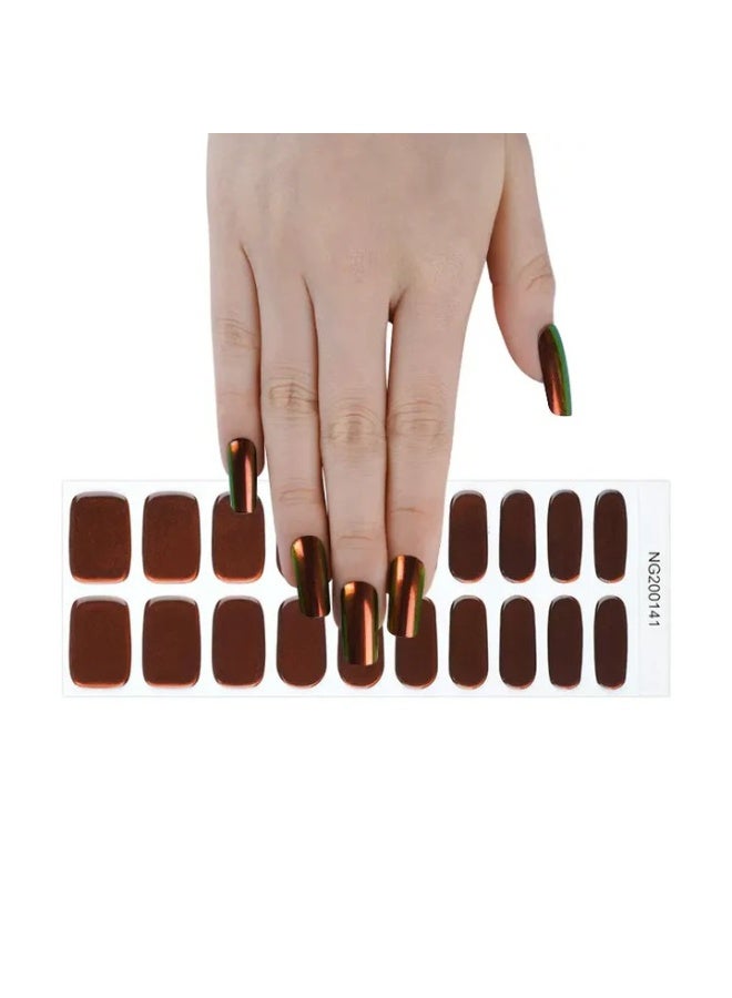 Semi-Cured Gel Nail Wraps – Salon Quality Manicure – 20 Strips + File + Wooden Stick – Easy Apply & Remove - Image 2
