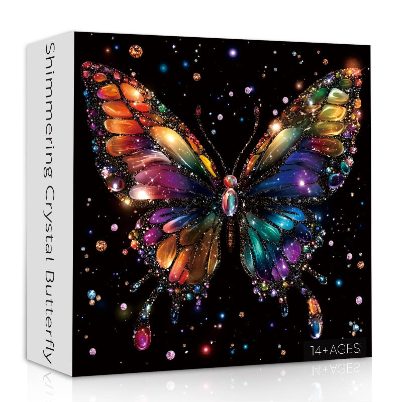 PPuzzling Butterfly Puzzles for Adults 1000 Pieces Rainbow Crystal Butterflies Jigsaw Puzzles with Shimmering Wings Challenging Coloful Animal Puzzles as Wall Art Decor - Image 3