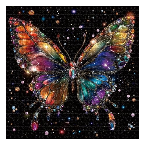PPuzzling Butterfly Puzzles for Adults 1000 Pieces Rainbow Crystal Butterflies Jigsaw Puzzles with Shimmering Wings Challenging Coloful Animal Puzzles as Wall Art Decor - Image 5
