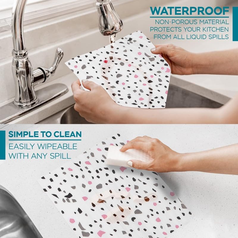 STYEVA Printed Anti-Slip Shelf Liner Mat Sheet for Drawers, Shelves, Tables, Cupboards, Fridge, Kitchen, Home, and Office - 45 CM X 5 M (Stone Design) - Image 4