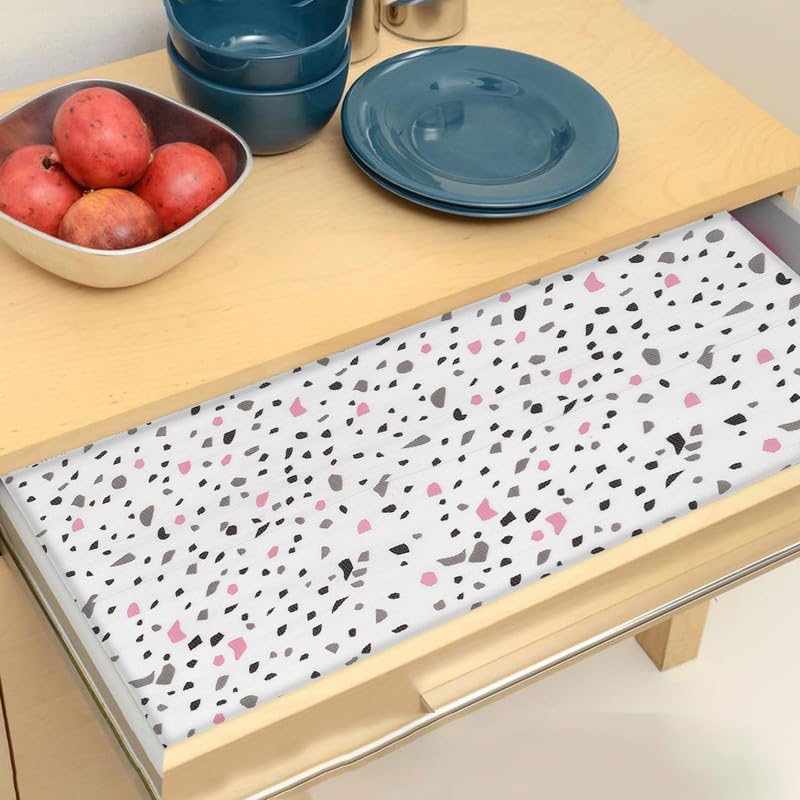 STYEVA Printed Anti-Slip Shelf Liner Mat Sheet for Drawers, Shelves, Tables, Cupboards, Fridge, Kitchen, Home, and Office - 45 CM X 5 M (Stone Design) - Image 2