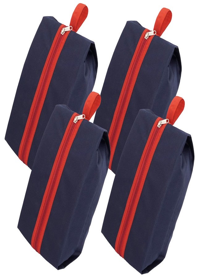 SNDIA Pack of 4 Reusable Shoe Bag for Travel & Storage Travel Organizer for Women & Men Travel Accessories Shoe Organizer Shoe Bags Pouches Shoe Cover for Travelling(40x13x18cm, Blue & Red) - Image 1